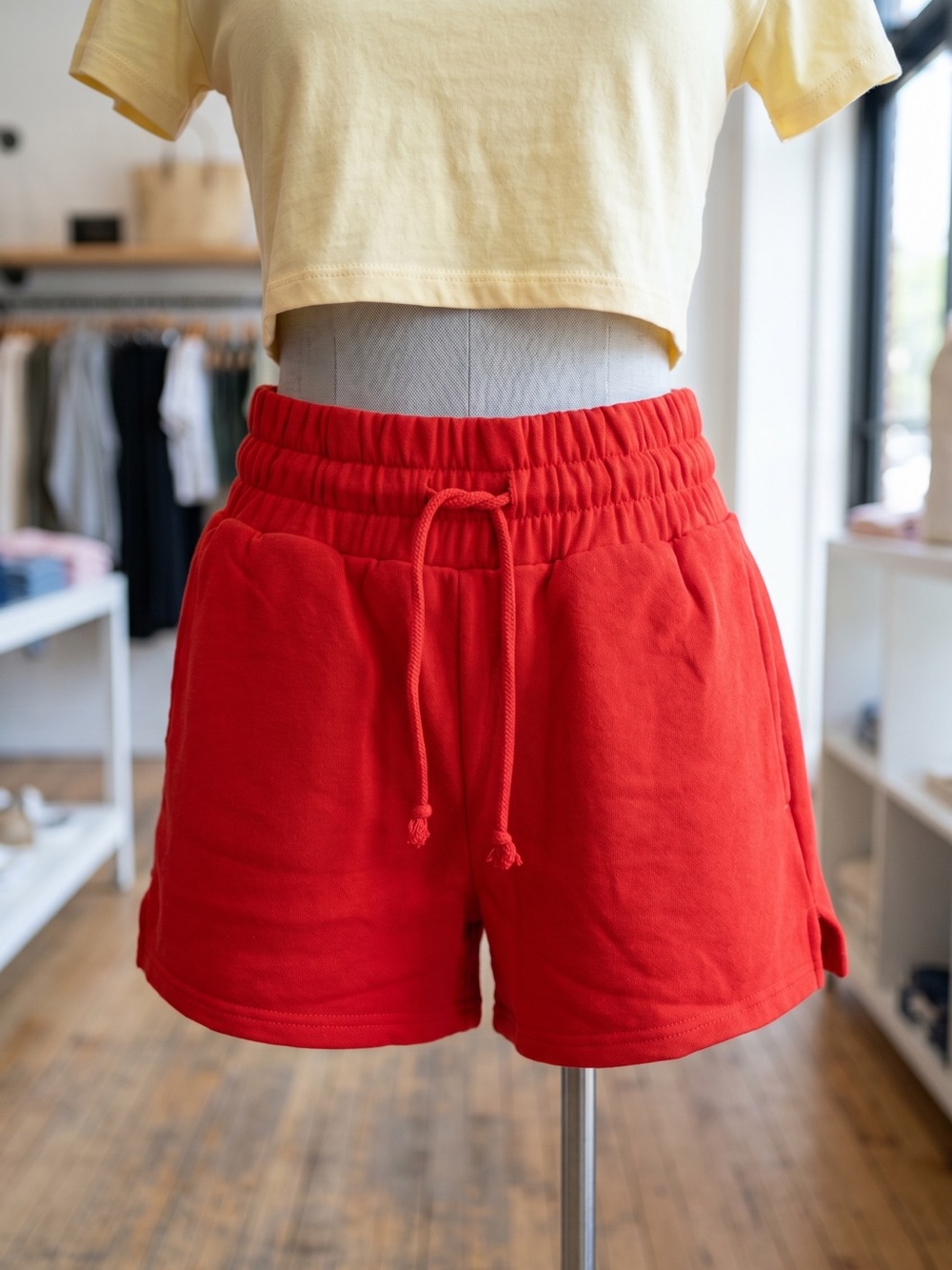 wild fable Bright Red Drawstring Athletic Shorts